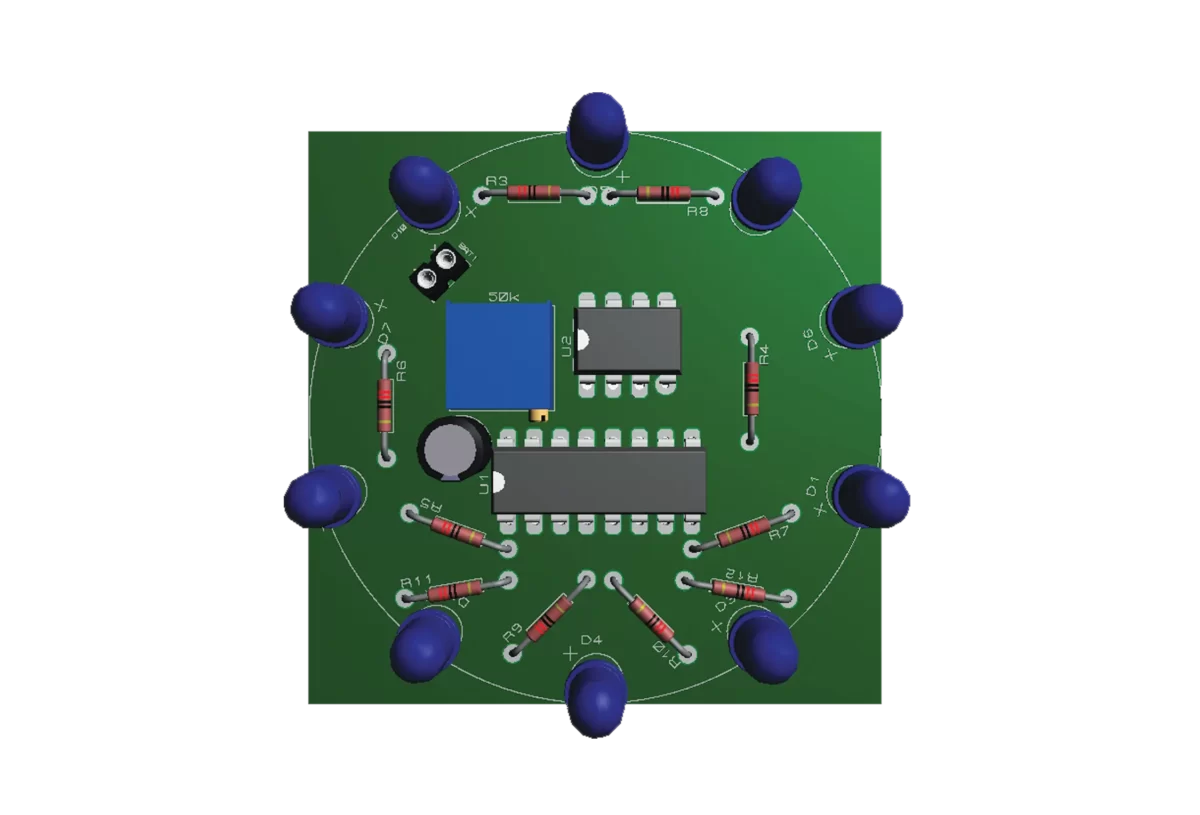سایت الکترومد | پروژه رقص نور دایره ای + مدار و PCB